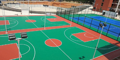 學(xué)校硅PU籃球場材料